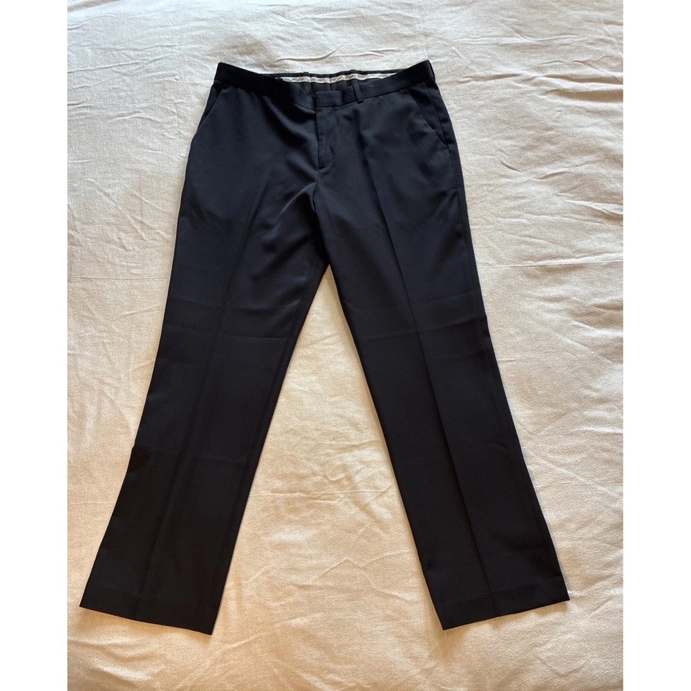 Perry Ellis Mens Portfolio Folio-Flex Modern Fit Dress Pants Black 36x32* Preppy